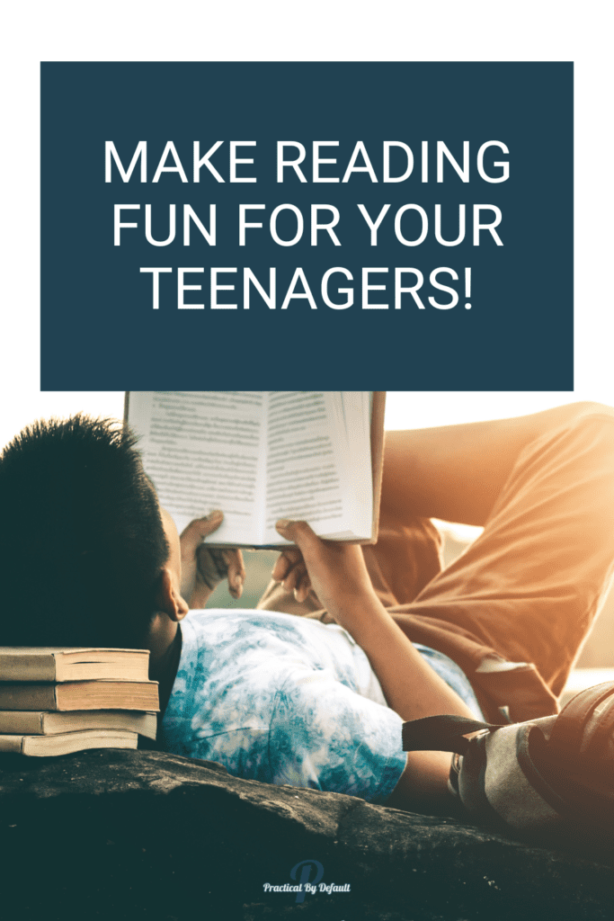 teen boy reading a book laying down. make reading fun for your teenagers