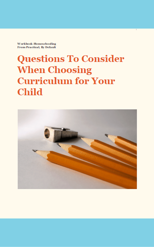 Choosing Curriculum For Your Child