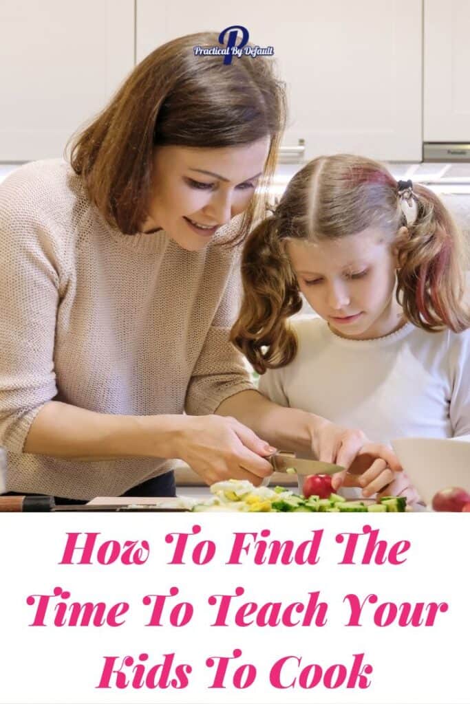 mom with small girl teaching her to cook 