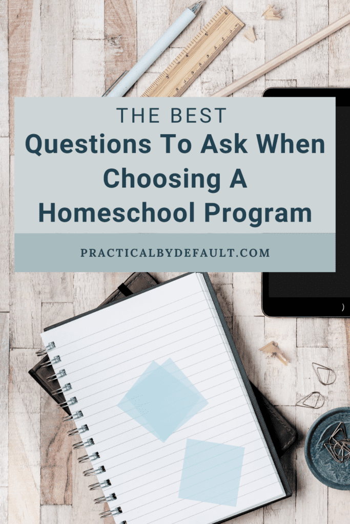 notebook on a table open with post its Choosing A Homeschool Program