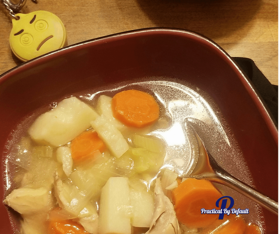 Homemade chicken soup kids can make