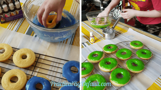 Dip gluten free donuts into the sugar glaze and set to dry