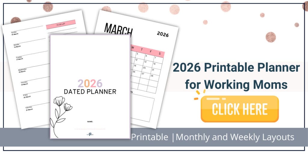 Dated 2026 planner for working homeschool moms