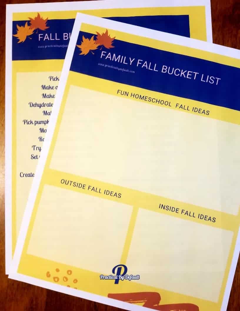 Fall Homeschooling Bucket List