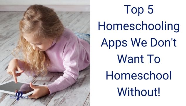 little girl using apps for homeschool