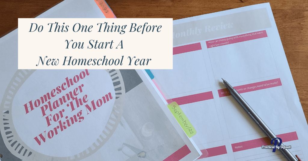 homeschool planner review pages open