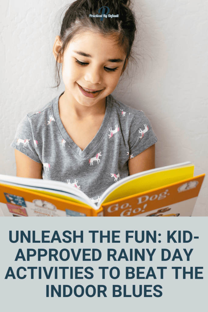 Girl reading a book, rainy day activities for kids