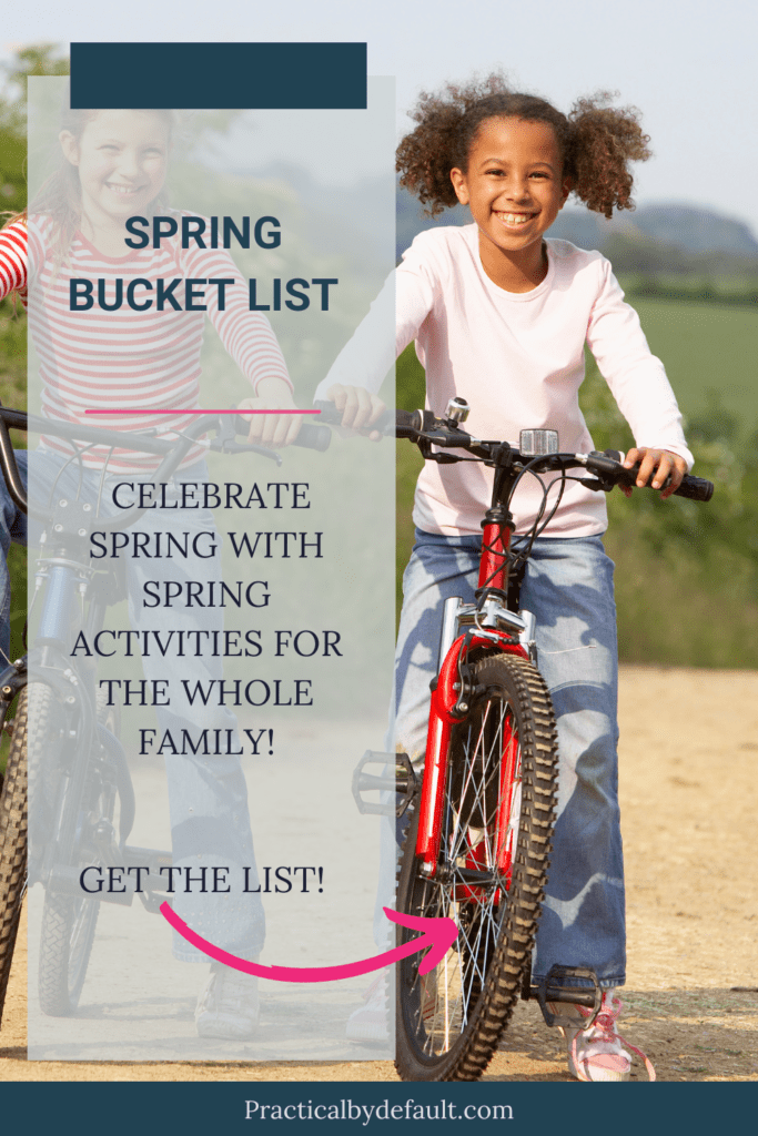 children riding bikes family spring bucket list ideas