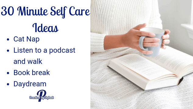image with a list of self care tasks you can do in 30 minutes