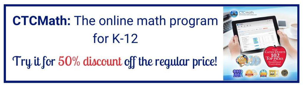 CTC Math homeschool discount
