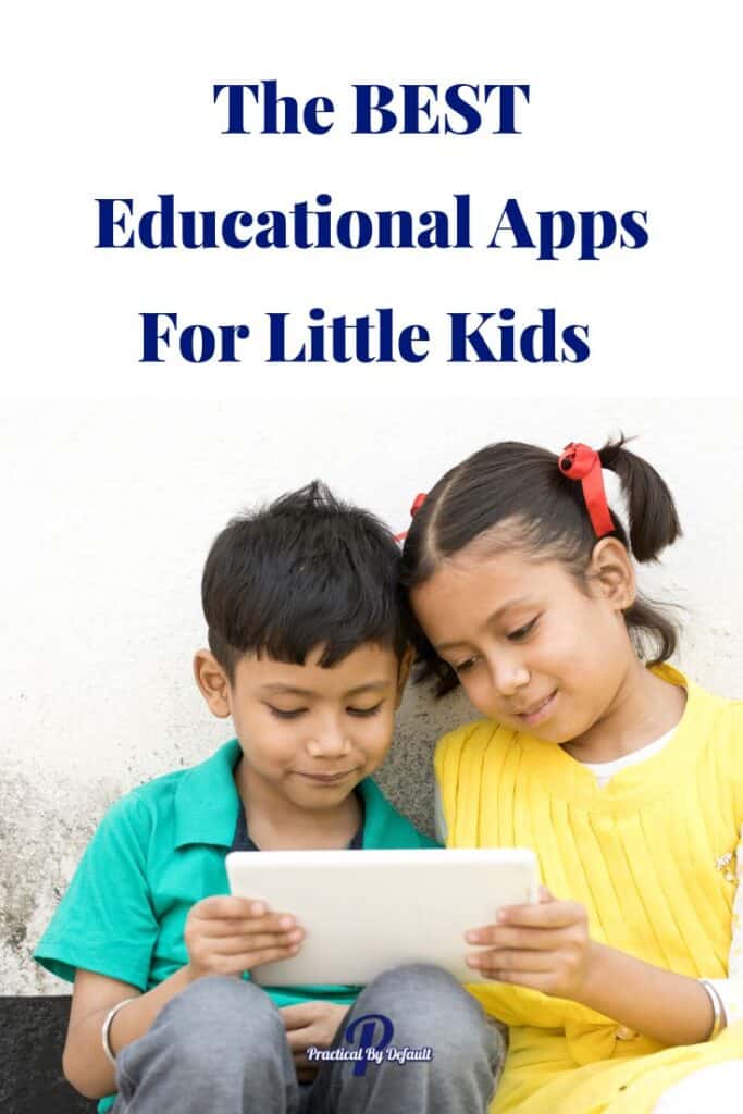 two children sharing a tablet with educational apps for little kids