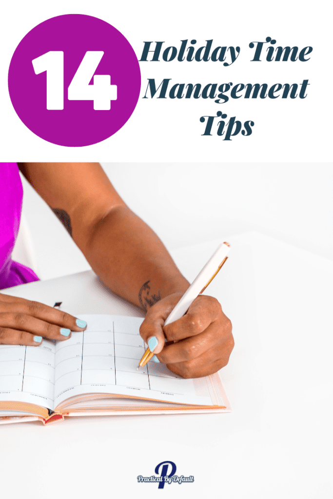 14 time management tips pin woman with a planner