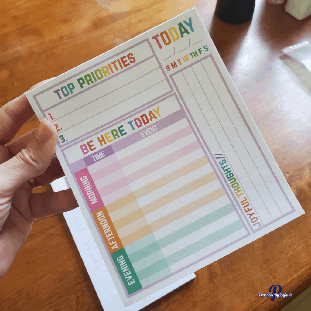 tear away planning page for routines
