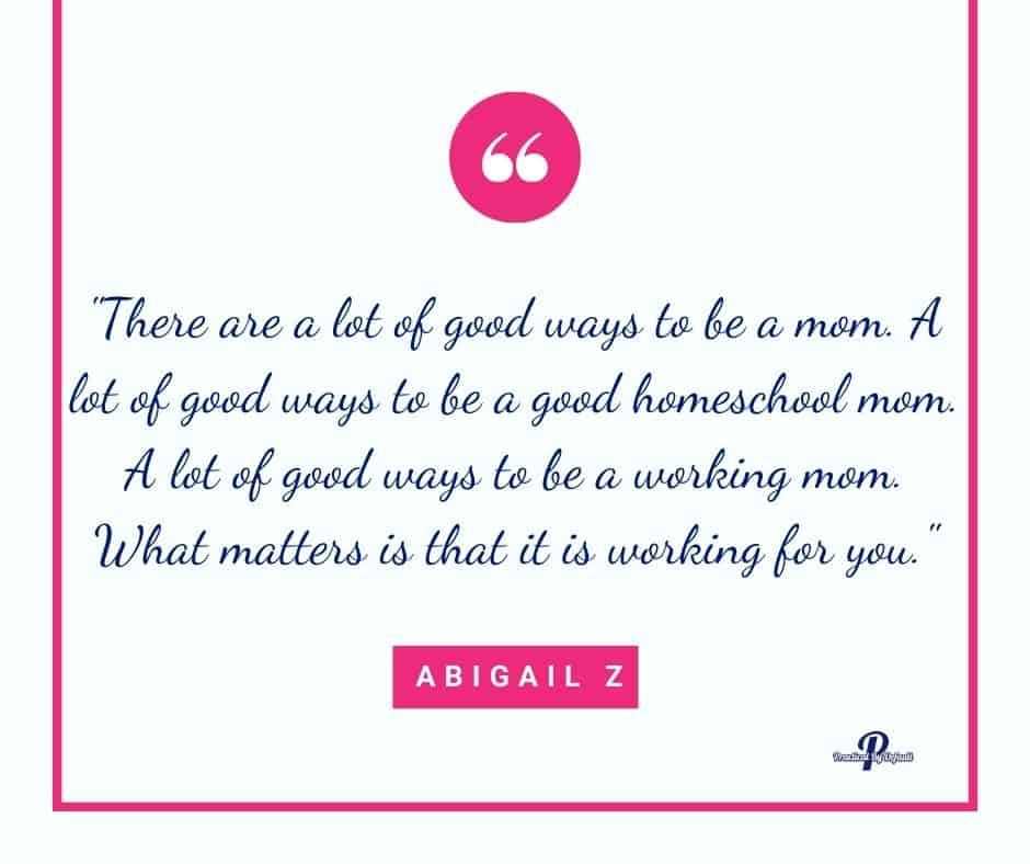 Quote about working & homeschooling