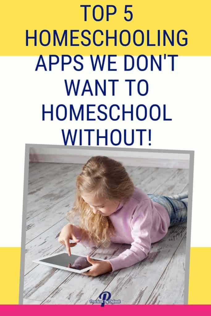 Little girl using homeschool apps to learn in her homeschool lessons