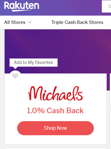 Rakuten michaels saving coupon