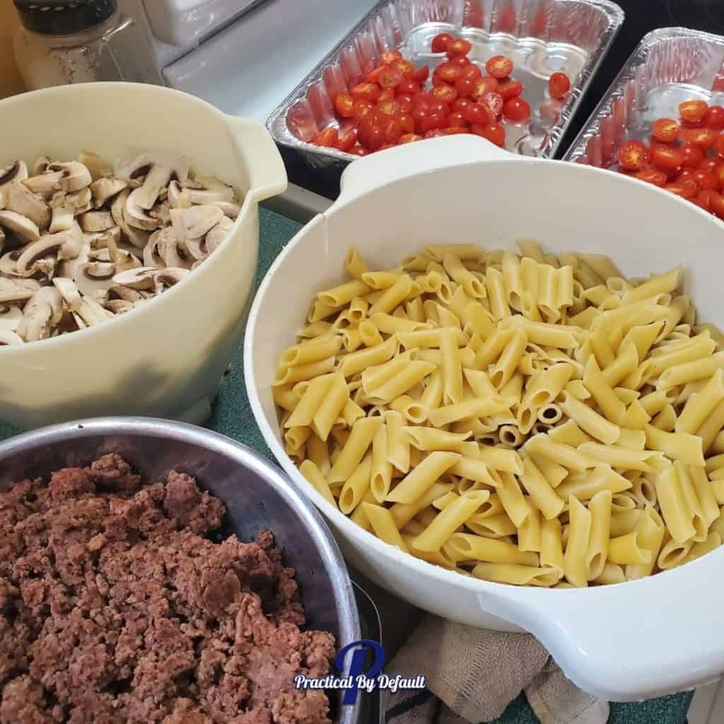 Pasta for freezer meal plan