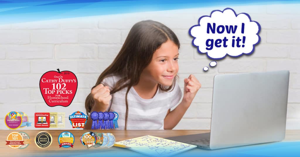 CTCMath ad little girl on computer