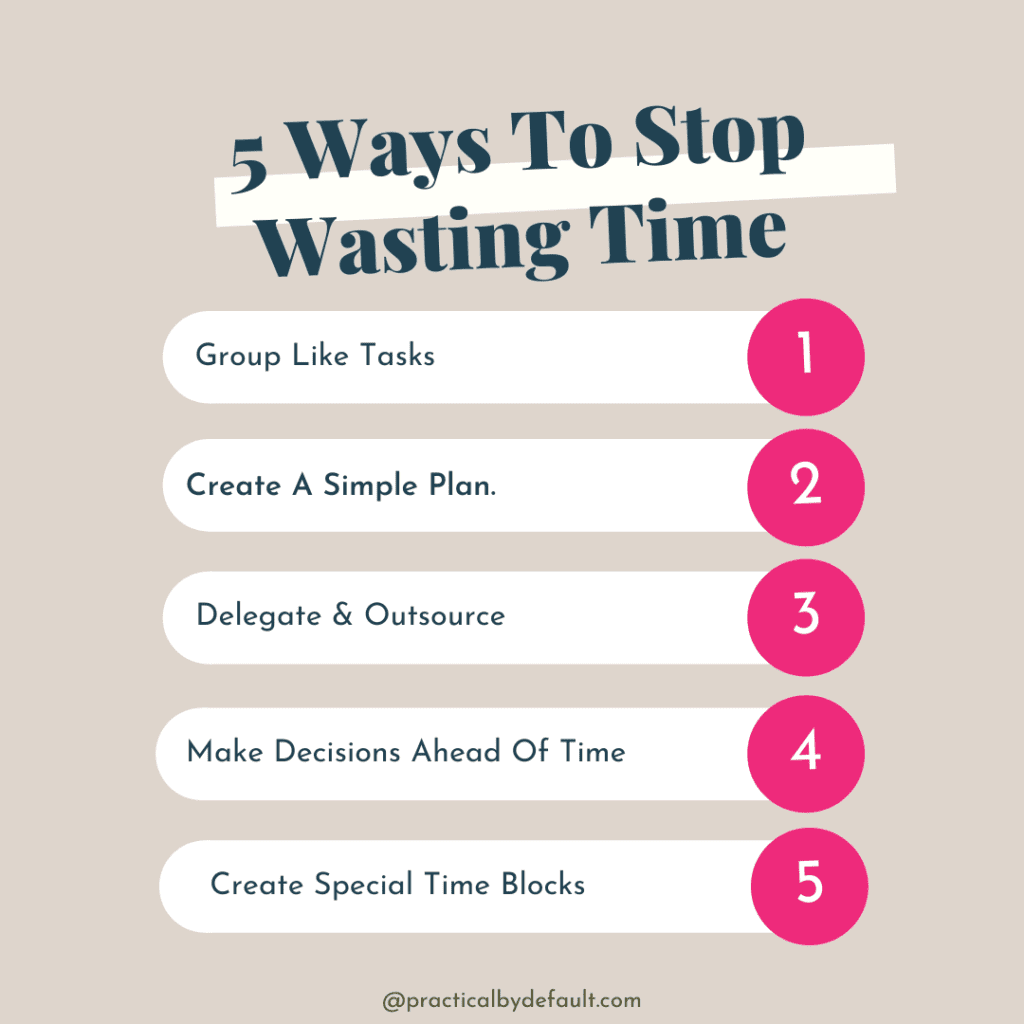 Graphic 5 ways to stop wasting time