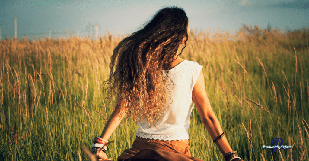 Woman finding happiness in the alone time