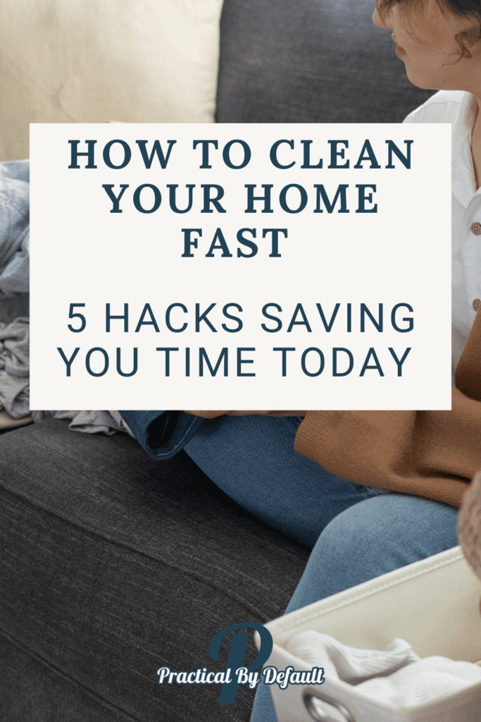 woman dealing with laundry on a sofa, how to clean your home fast