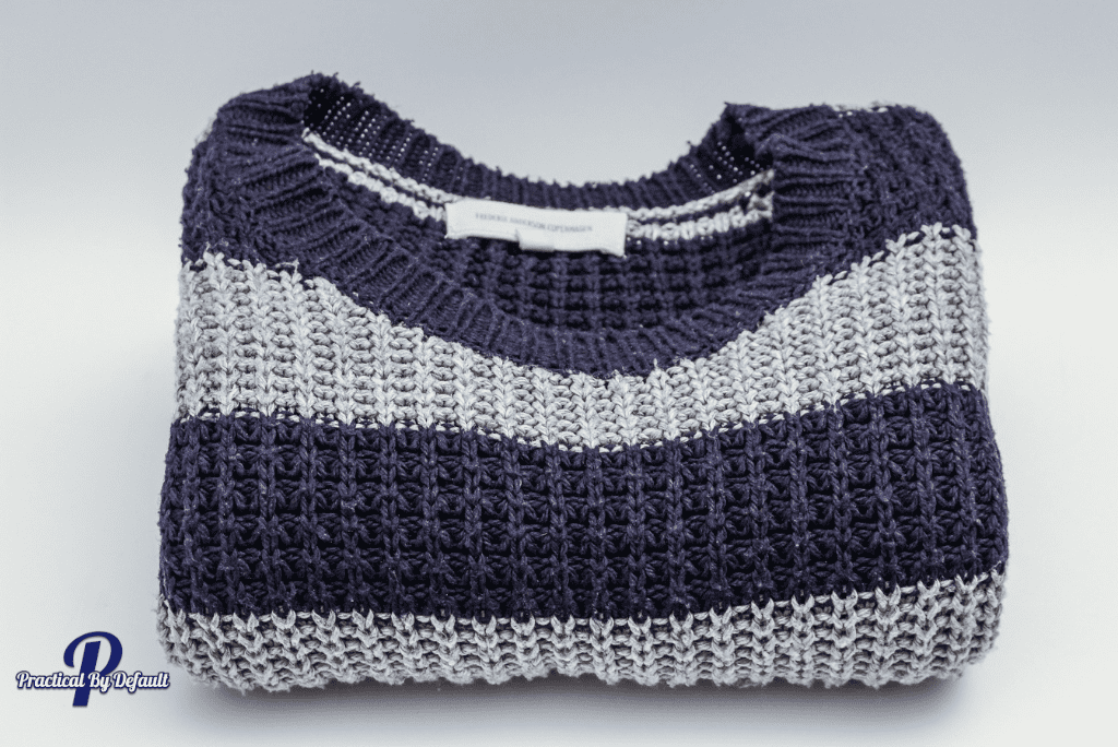 a gray and blue striped sweater, and how to get ready for back to homeschool with new clothes. 