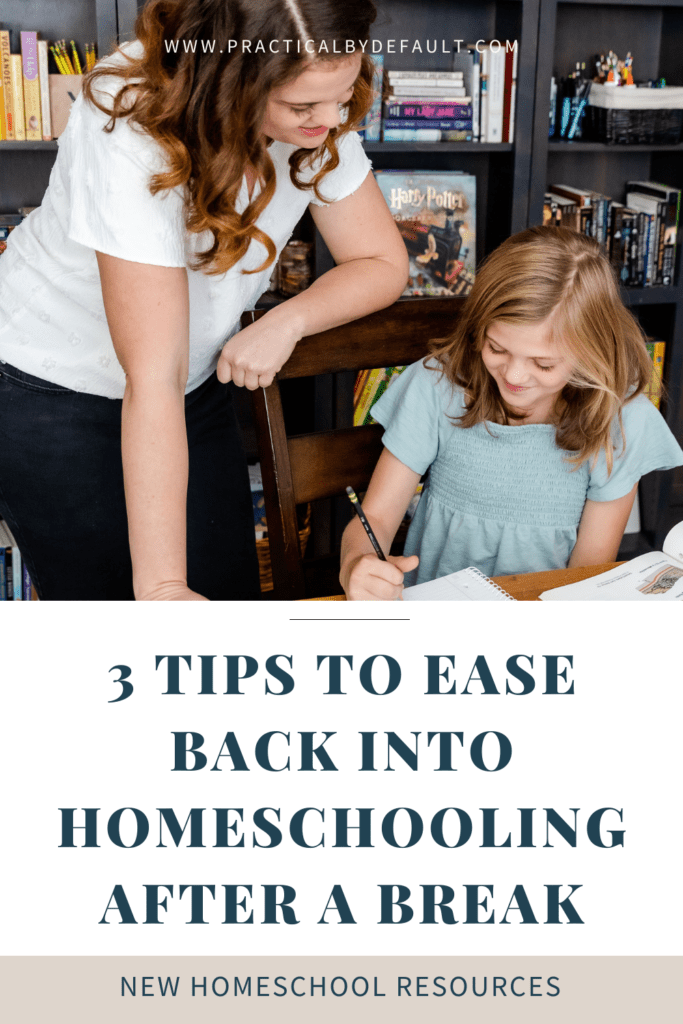 mom with child easing into homeschooling after the holidays
