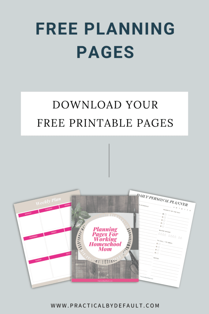 Free planning pages- printable mock up of 3 pages. 
