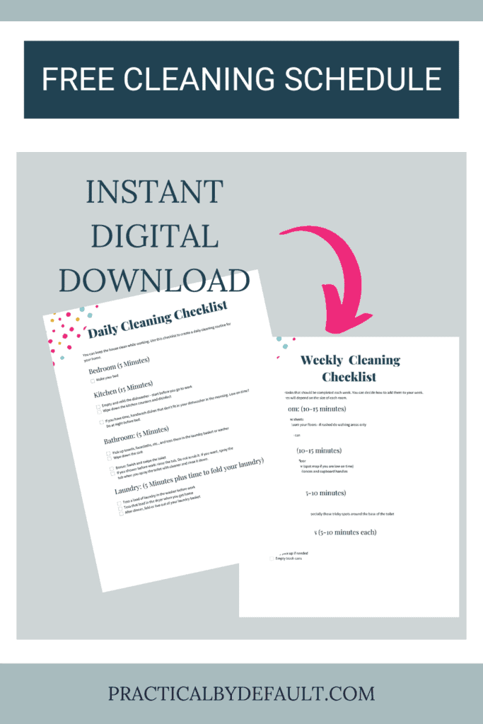 daily and weekly cleaning schedules shown as an instant download