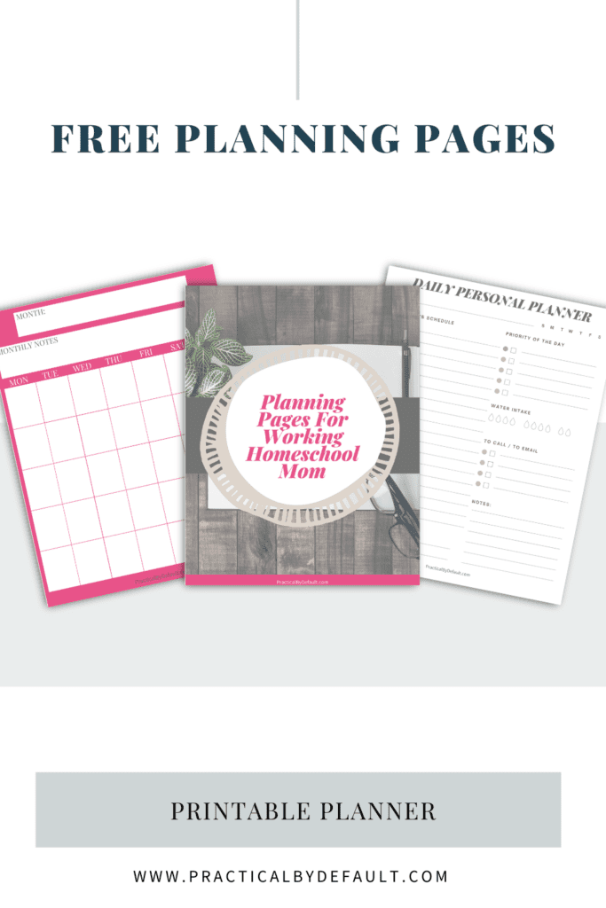 Mock up images of free planning pages