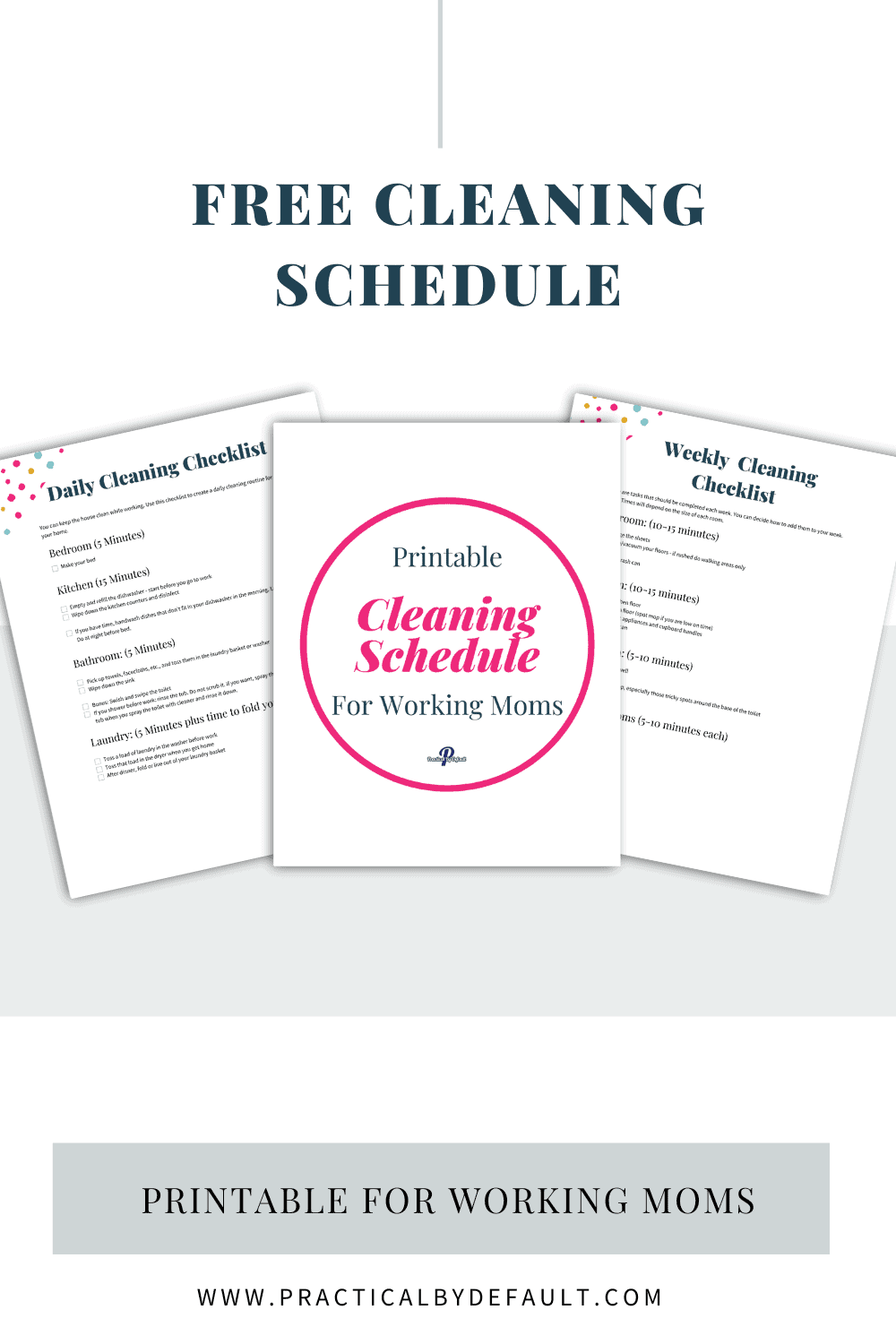 Free Cleaning Schedule For Working Moms