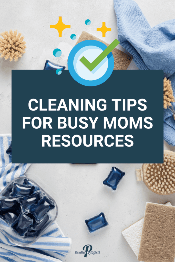 cleaning tips for busy moms resources, laundry pods on a table with towels