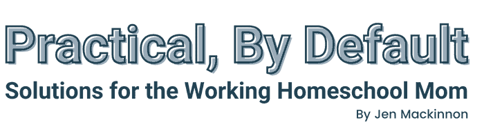Logo practical by default solutions for the working homeschool mom