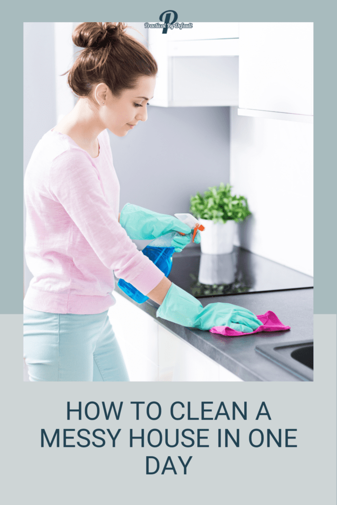 woman cleaning counter, spraying cleaner on the counter