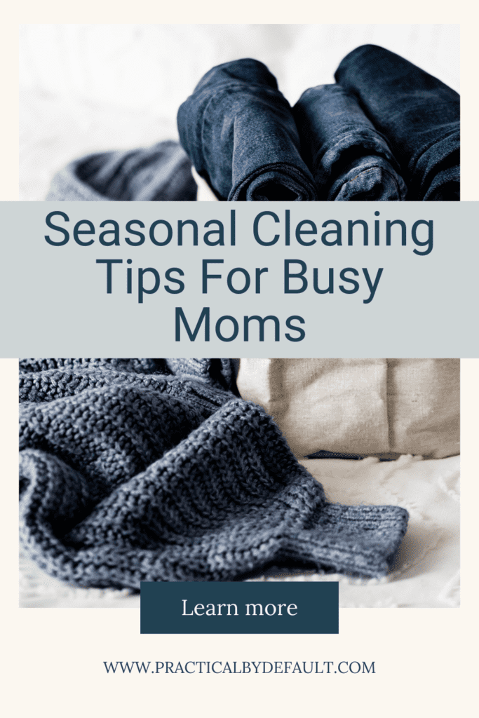 Seasonal cleaning tips for busy moms, folded and unfolded laundry in basket