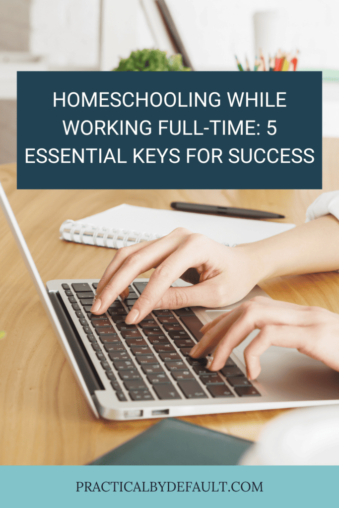 hands on a keyboard, image for homeschooling while working full time