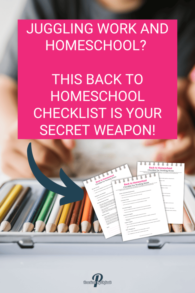 back to homeschool checklist on photo of school supplies