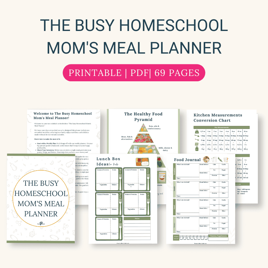 mock up of the homeschool meal planner