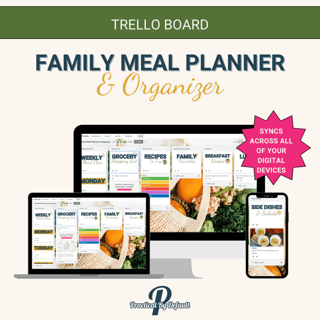 Family Trello Board Meal Planning