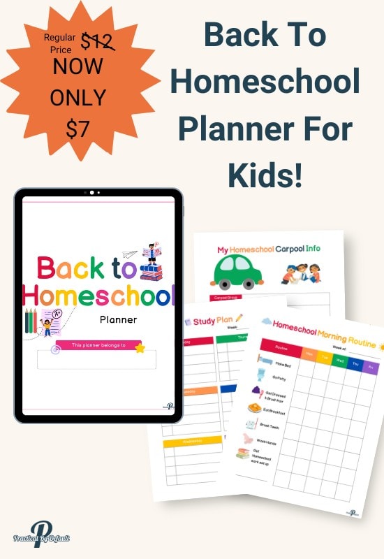 Back To Homeschool Planner For Kids | Practical, By Default